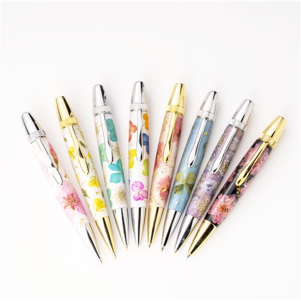 花柄 ボールペン/文房具 【八重桜 ブラック】 パーカータイプ 芯:0.7mm 日本製 文具 オフィス用品 『Frower Pen』 (代引不可)