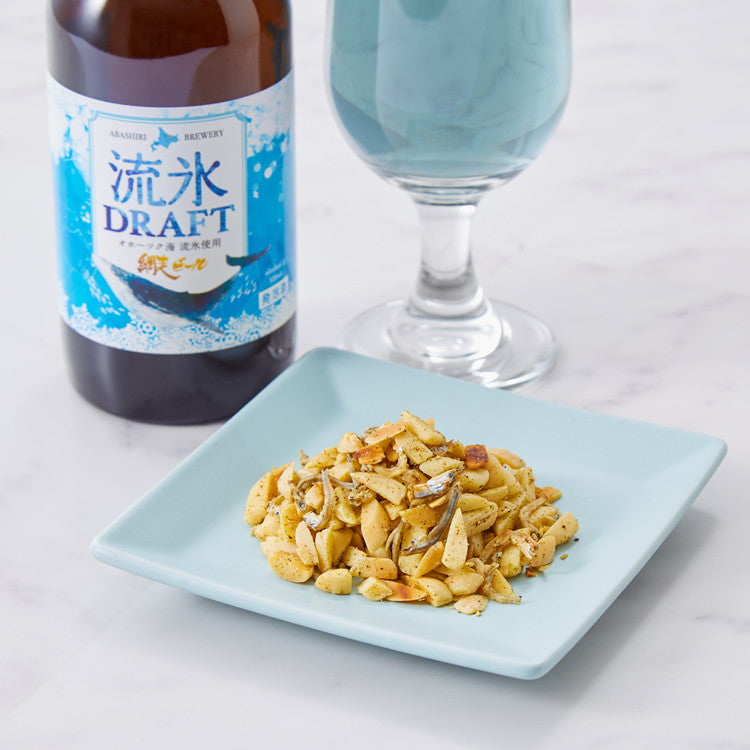 青いビールとのり塩アーモンドフィッシュ ギフト プチギフト プレゼント 贈答用 贈り物 ラッピング済み 手土産 ビール 網走ビール おつまみ スナック