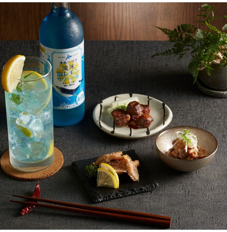 【即日発送】青い塩レモンサワーの素500mlとレモンサワーに合う贅沢缶つま3缶セット ラッピング済みギフト