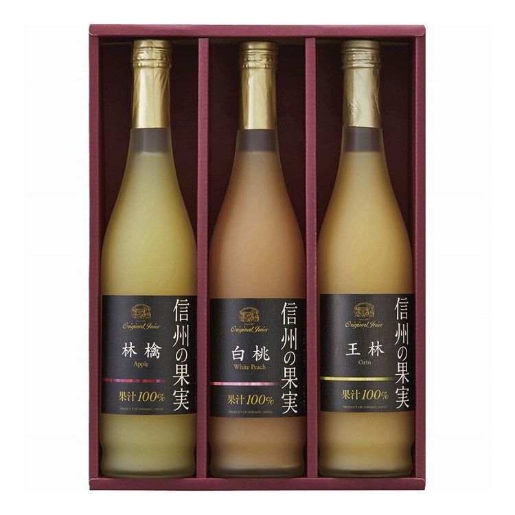 りんご村からのおくりもの 信州の果実 ジュースセット OJ-3 飲料 ギフト プレゼント 贈り物 贈答用 食品 食べ物 グルメ ジュース フルーツ 果物 りんご 桃 王林 長野(代引不可)