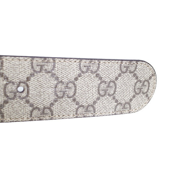 グッチ GUCCI ベルト メンズ 411924 KGDHN 9643 100 GGスプリームキャンバス ベージュ ブラウン シルバー