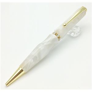 日本製 スワロフスキー ボールペン/文房具 【ホワイト】 クロスタイプ 芯：0.7mm 文具 オフィス用品 『Acrylic』 (代引不可)