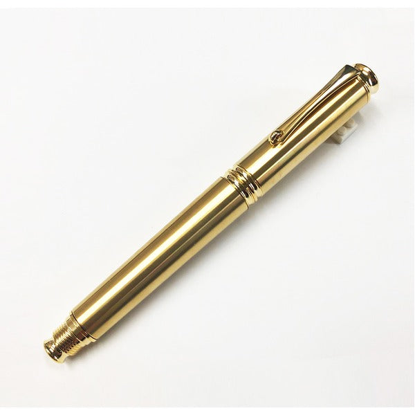 金属 万年筆/文房具 【真鍮 ゴールドカラー】 日本製 中太字 文具