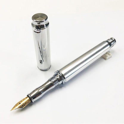 金属 万年筆/文房具 【アルミ シルバーカラー】 日本製 中太字 文具 オフィス用品 ステーショナリー『Metal Pen』 (代引不可)