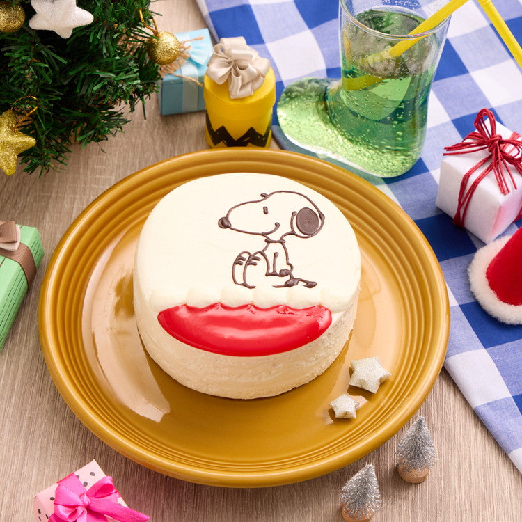 スヌーピー ホワイトクリスマスパーティー ピーナッツ PEANUTS キャラクター ホールケーキ 4号 パーティー クリーム クリスマスケーキ クリスマス ケーキ 冷凍 予約 2024 予約販売 先行販売(代引不可)