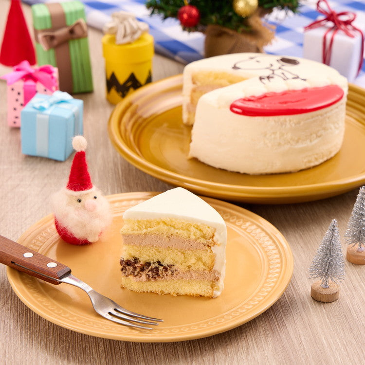 スヌーピー ホワイトクリスマスパーティー ピーナッツ PEANUTS キャラクター ホールケーキ 4号 パーティー クリーム クリスマスケーキ クリスマス ケーキ 冷凍 予約 2024 予約販売 先行販売(代引不可)