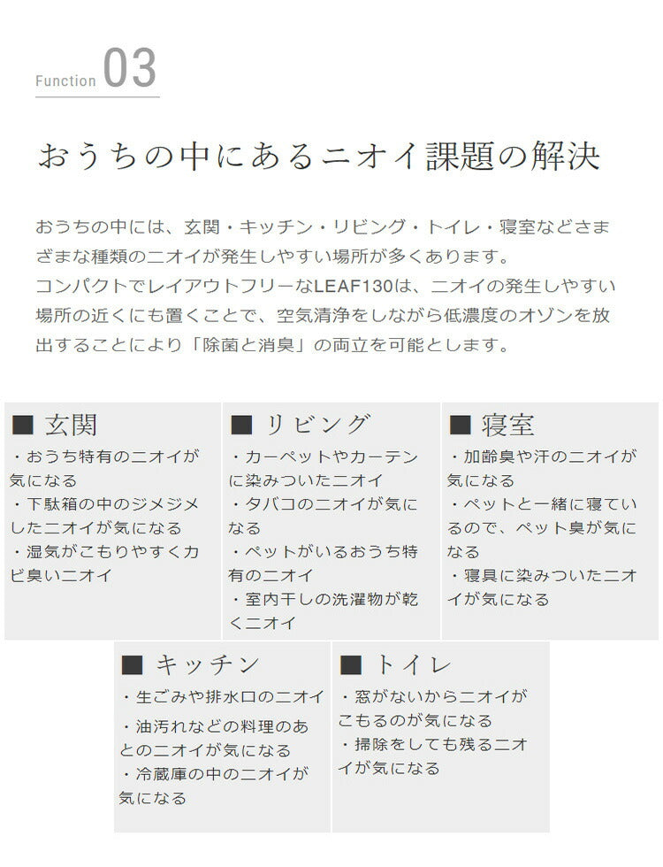 cado 空気清浄機 17畳 LEAF 130 花粉 脱臭 除菌 消臭 ウイルス 静音 PM2.5 フィルター シンプル おしゃれ ペット 機能 性能 タバコ デザイン 操作 オゾン AP-C130(代引不可)