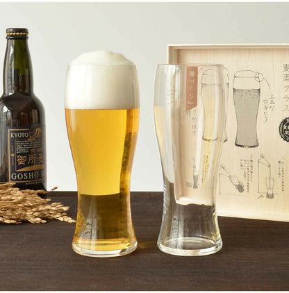 東洋佐々木ガラス 薄づくり麦酒グラスセット 2個 【ギフトラッピング・専用木箱入】 食洗機対応 ビアグラス ビールグラス ビヤーグラス ペアグラス プレゼント ギフト おしゃれ