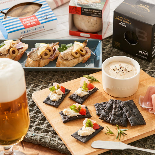 おうちでバル気分 ビールに合わせるおつまみ スモークドオイルスプラット と チーズパテ バル バール おつまみ ピンチョス 瓶詰 缶詰 ビール パテ クラッカー スプラット